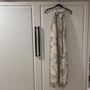 Ann Taylor Black and Cream Paisley Maxi Dress